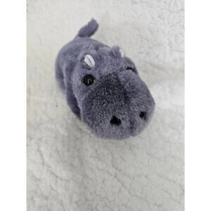 Rainforest Cafe Toys Hippopotamus Plush Stuffed Hippo Toy So Cute 7" Gray Purple